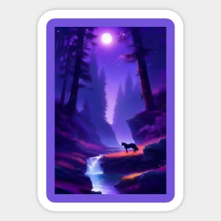 Fantasy purple landscape Sticker